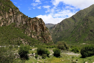 Low angle view of mountain against sky