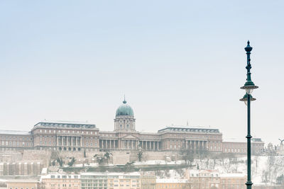 Royal palace of buda against clear sky