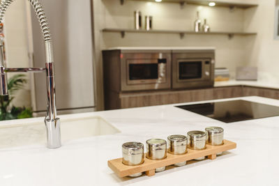 Close-up of kitchen counter at home