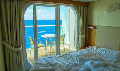 Interior of bedroom in ship