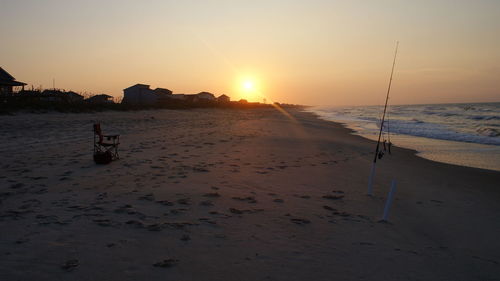 Scenic view of sea at sunset