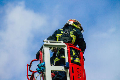 Low angle view of person working