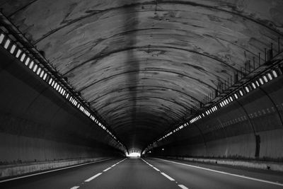 Empty road in tunnel