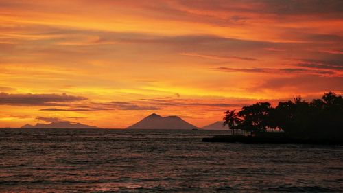 Scenic view of sea during sunset