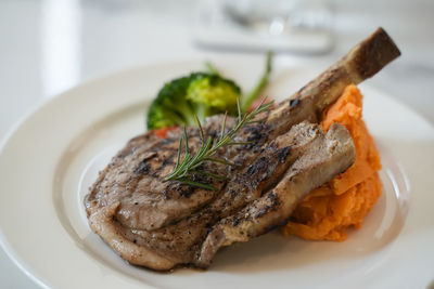 Close-up of food in plate