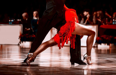 Low section of contestants dancing on stage