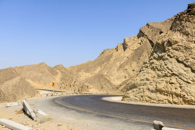 Scenic view of mountains against clear sky