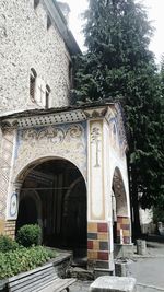 Low angle view of entrance of historic building