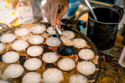 Mortar-toasted pastry or kanom krok is thai traditional dessert. 