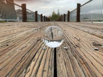 Close-up of wood on boardwalk