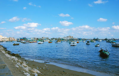 Boats in harbor