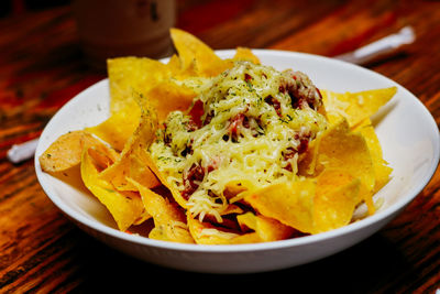 Close-up of meal served in plate
