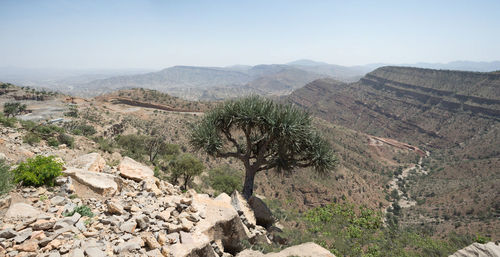 High angle view of landscape against sky