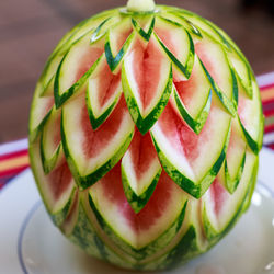 Close-up of carved watermelon