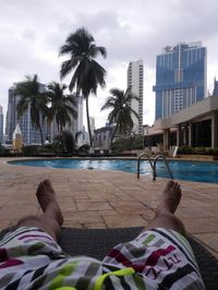 Low angle view of woman in park