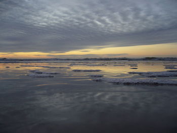 View of calm sea at sunset