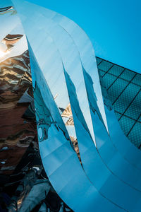 Close-up of water against blue sky