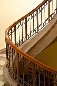 High angle view of staircase in building