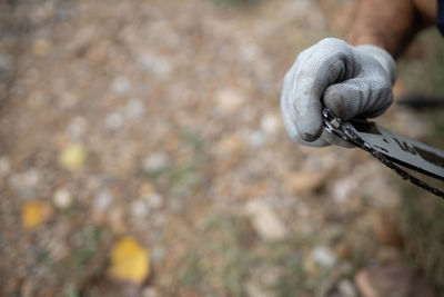 Close-up of rope on rock