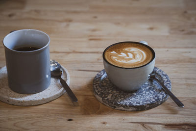 Coffee cup on table