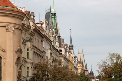 Low angle view of buildings against sky