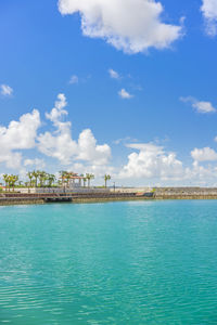 Hamakawa fishing port in the vicinity of the american village in chatan city of okinawa.