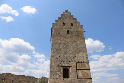 Low angle view of historic building against sky