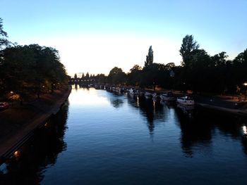 Scenic view of river against clear sky