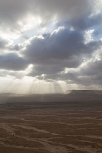 Scenic view of dramatic sky over landscape