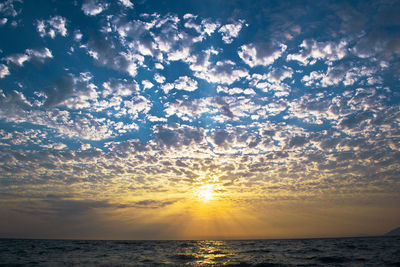 Scenic view of sea at sunset