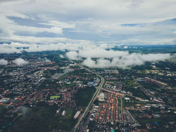 Aerial view from khon kaen province, thailand.