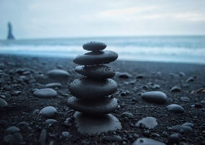 Stack of stones on beach