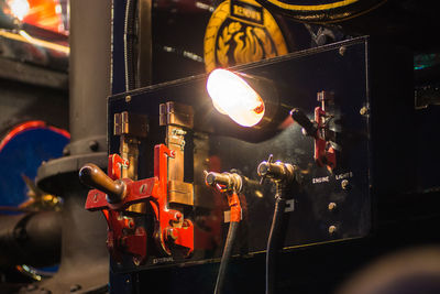 Close-up of illuminated factory