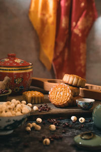 Close-up of food on table