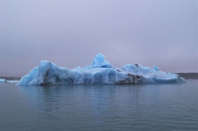 Scenic view of frozen sea against sky