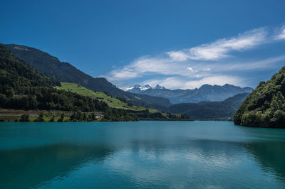 Landscape at lake lungern, switzerland