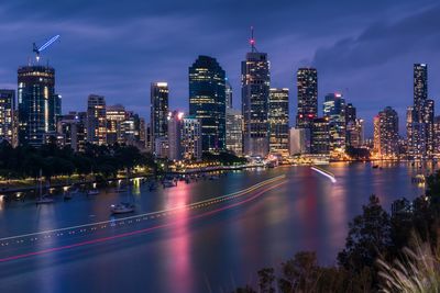 Illuminated city at night