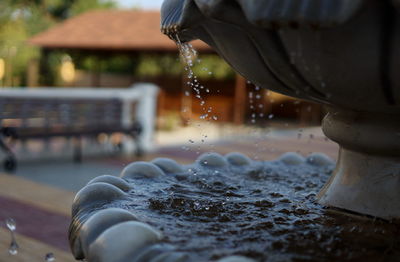 Close-up of hand holding water