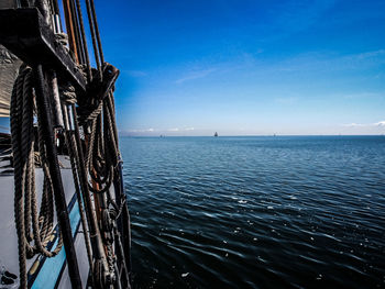 View of sea against blue sky