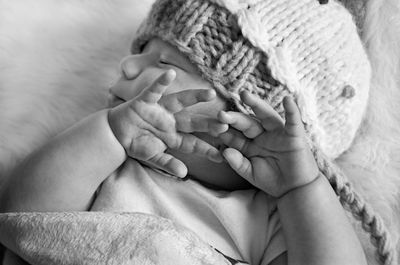 Close-up of baby sleeping