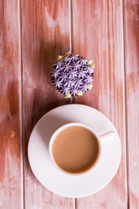 Directly above shot of coffee on table