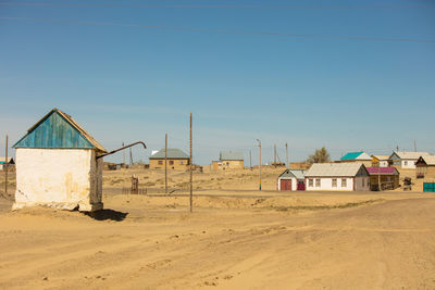 Village in the desert sands in the south of kazakhstan, near the aral sea