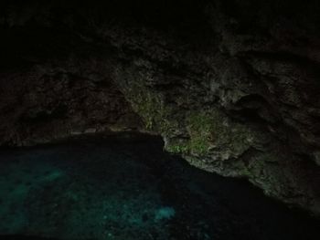 Rock formations at night