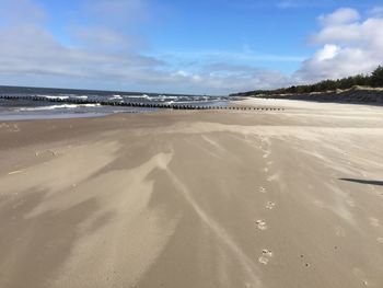 Scenic view of beach against sky