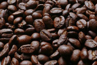 Full frame shot of roasted coffee beans