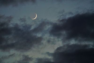 Low angle view of moon in sky