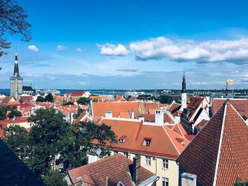 A viewpoint in tallinn. view over the rooftops.