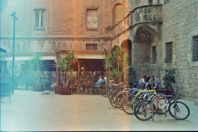 Cars parked in front of building