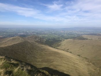 High angle view of landscape against sky