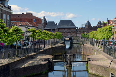 Bridge over river in city